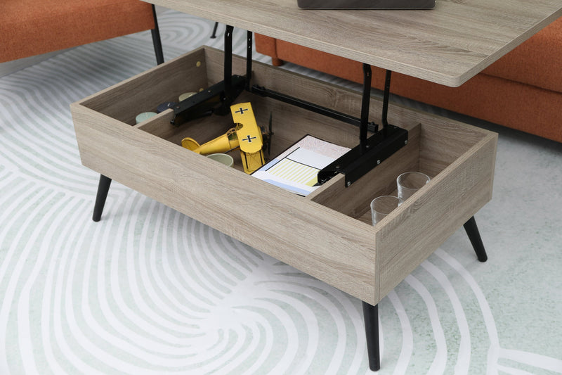 Grey Walnut coffee table with storage lift top table multi-purpose table smart furniture Venera Coffee Table
