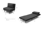 Alna Chair Sleeper Spaze Furniture Metal Black  Single Couch Sofa Bed for Small Spaces  multi-functional  recliner  pull out chair sleeper dimensions