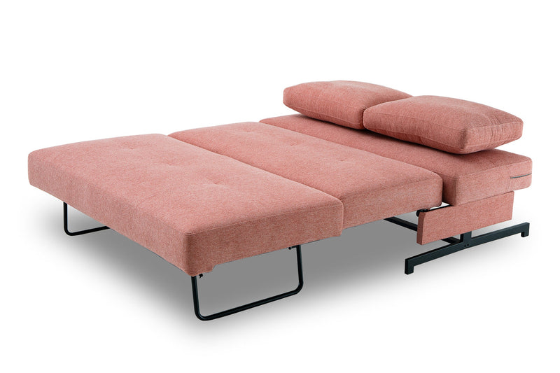 Best sofa bed for small spaces Office sofa bed Modern sofa bed Armless sleeper sofa pull out bed apartment furniture Pink queen-bed
