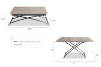 Functional table multi-purpose table smart furniture adjustable height adjustable width coffee table