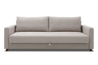 Three-seat sofa bed with plush cushions