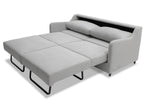 Cozy two-seat sofa bed with soft cushions